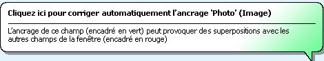 Exemple de AAD : Cliquez ici pour corriger automatiquement l'ancrage 